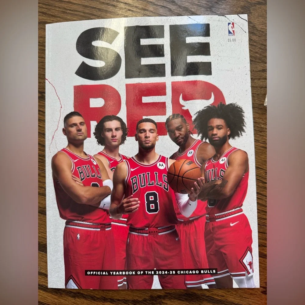 Chicago Bulls Fan Bundle See Red Yearbook, Jibbitz Trio, BMO Water Bottle NWOT